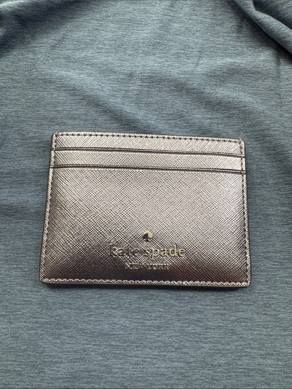 kate spade Metallic Saffiano Card Holder